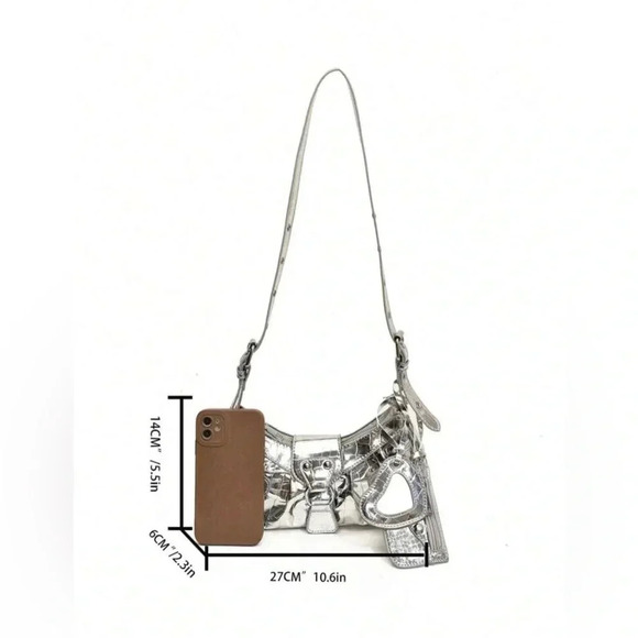 NWOT The New Drawstring Women's Fashion Bucket Bag Rivet 3-Piece Motorcycle Bag - Picture 10 of 10